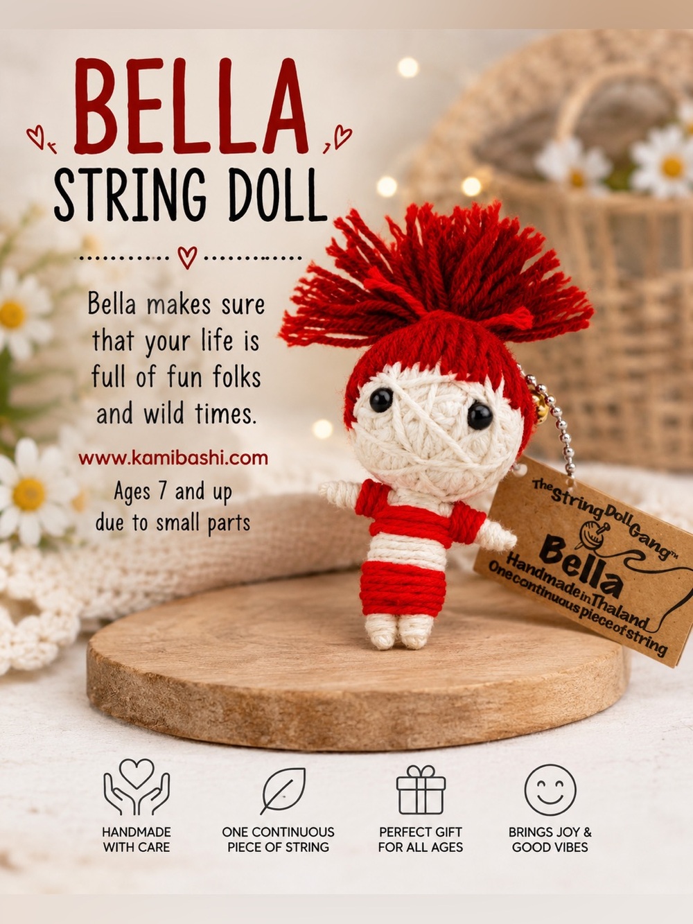Bella String Doll Gang Handmade Lucky Keychain